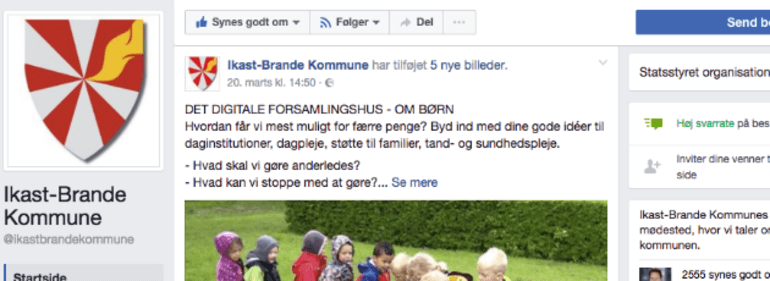 Kommune bruger Facebook som digitalt forsamlingshus